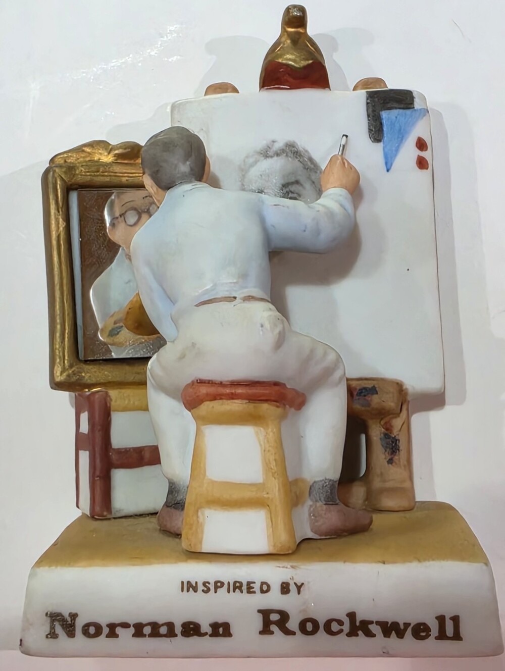 1994 Dave Grossman Creations Norman Rockwell  Self Portrait Tree Ornament EUC